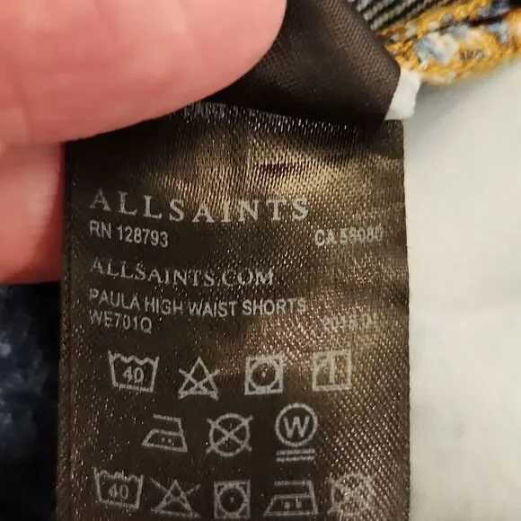 Dark wash high waist All saints "paula" jean shorts size 28! - Picture 8 of 15
